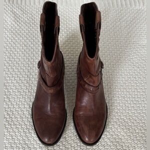 Vintage Brown Leather Boots, Loft, Size 6M
